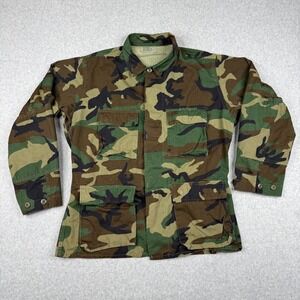 Vintage Military Jacket Mens‎ Medium Woodland Camo Hot Weather Combat USMC BDU